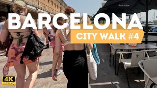 4K Barcelona City Walk July2024  From La Rambla to the Beach [upl. by Ripleigh]