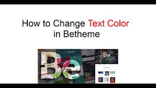 How To Change Text Color In Betheme  Wordpress Tutorial [upl. by Nivrek]