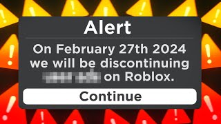 Roblox Is Finally Removing This Sad Update [upl. by Gujral]