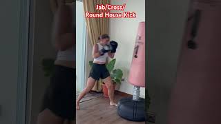 Punching bag workout for beginners cardiokickboxing punchingbag [upl. by Atrice]