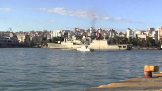 GREEK NAVY FRIGATE SALAMIS F455 RETURNS FROM LIBYA [upl. by Ireva]