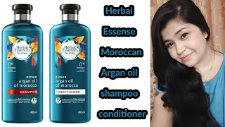 Herbal Essense Moroccan Argan oil shampoo conditioner review and current hair care routine বাংলা ভি [upl. by Llerol743]