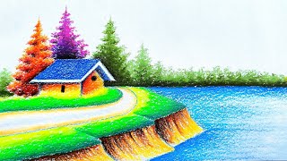 Landscape drawing easy beautifulLandscape drawing easy [upl. by Jemena]