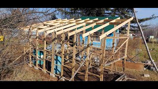 Strengthening the roof on my new shed in Khabarovsk Russia  Oct 30 2024 [upl. by Hamel]