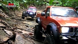 RC4WD Trail finder 2 Hilux Mojave Axial wraith scx10 Dodge Defender Jeep RC offroad adventures [upl. by Khajeh14]