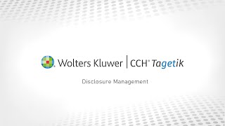 CCH Tagetik for Disclosure Management [upl. by Nairrod]