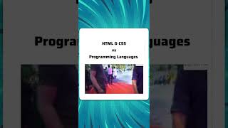 Html amp Css vs programming language  shorts [upl. by Erkan]