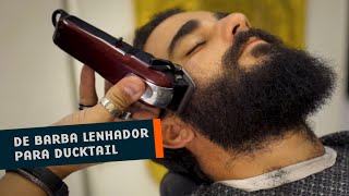 Transformação de uma Barba Lenhador para Ducktail  Zero Quatro Barbearia [upl. by Akahs]