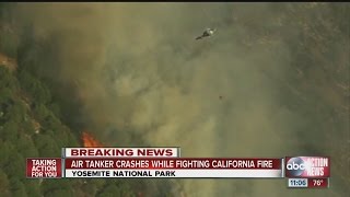 Air tanker crashes fighting wildfire [upl. by Kowalski]