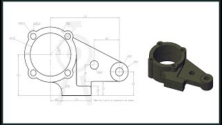 BricsCAD Tutorial Making a mechanical part in 2D and 3D [upl. by Thrasher]