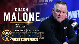 Coach Malone Full Postgame Three Press Conference vs Lakers 🎙 [upl. by Paapanen]