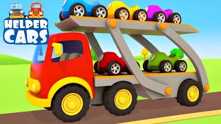 Learn colors for kids and numbers for children with Helper Cars Cars cartoons for babies [upl. by Wavell]