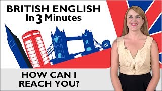 Learn English  British English in Three Minutes  Getting Contact Details [upl. by Einahpehs]