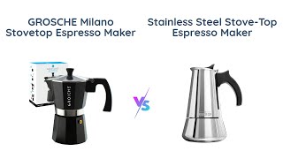 GROSCHE Milano vs London Sip Stovetop Espresso Maker Comparison [upl. by Jerz]