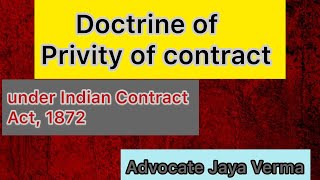 Doctrine of Privity of Contract and its case [upl. by Enerahs]