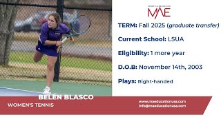 Belén Blasco  Fall 25 Womens Tennis Recruiting Video [upl. by Ybor178]