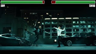 Dom vs Shaw WITH HEALTHBARS  HD  Furious 7 [upl. by Ecirpak]