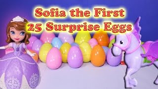 Opening Sofia the First toys and Surprise Eggs with the Assistant [upl. by Sladen]