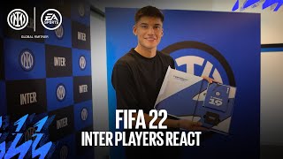 FIFA 22 VIP PACK  INTER PLAYERS REACT 😂🎮🎁⚫🔵 SUB ENG [upl. by Elletse]