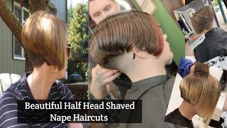 Best Half Head Shaved Nape Bob Haircuts and Full Head Shaved Nape Bob Haircuts for WomeHaircut girl [upl. by Adall341]