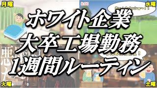 ホワイト企業工場勤務の1週間ルーティーン【生産技術】 [upl. by Suoicserp105]