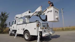 Bucket truck featuring hybrid aerial operation  Clean Quiet Powerful [upl. by Stichter501]