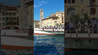 The steamer Italia slowly approaching the harbor in Riva del Garda  Lake Garda Italy [upl. by Eilagam]