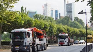 Palfinger Ladekran PK 200002LSH auf Scania R 560 V8 im Einsatz in Frankfurt [upl. by Annail]