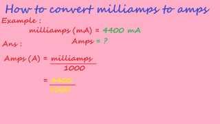 how to convert milliamps to amps  electrical formulas [upl. by Enrev]