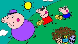 Peppa Pig Coloring Pages for Kids ► Peppa Pig Coloring Games ►Peppa and Grandpa Easter Coloring Book [upl. by Nirik498]