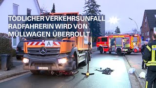 Tödlicher Verkehrsunfall Radfahrerin in Rellingen von Müllwagen überrollt [upl. by Chen]