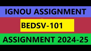 BEDSV 101 SOLVED ASSIGNMENT HM [upl. by Anawahs]