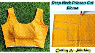 Padded Blouse Cutting And Stitching  32 Size Princess Cut Blouse  Stitch By Stitch [upl. by Annice]