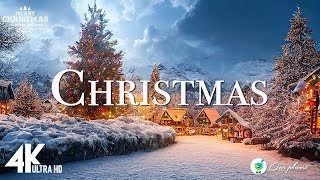 Christmas Wonderland 4K  scenic Winter Relaxation Film with Top Christmas Songs of All Time [upl. by Lyndsie148]