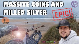 INCREDIBLE BEACH HUNT  MASSIVE COINS AND SILVER  MINELAB EQUINOX 800  METAL DETECTING UK [upl. by Eizeerb]