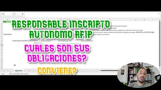 Cuales son las obligaciones de Autonomo o Responasble inscripto Afip Argentina 2024 [upl. by Leeann]