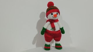 tutorial muñeco de nieve a crochet amigurumi primera parte 12 [upl. by Doreg]