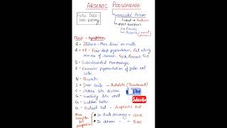 Arsenic PoisoningMnemonic I Toxicology I Metallic Poisoning Forensic Toxicology shortsBAMS [upl. by Dygall]