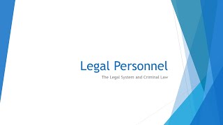 Legal Personnel  OCR Law ALevel [upl. by Daberath]