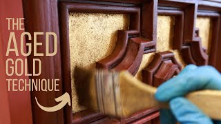 How I Created this Burnt Red Aged Gold Dresser  Furniture Makeover [upl. by Anadal]