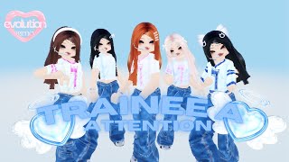 TRAINEE EVALUATION  NEWJEANS Attention Dance Performance 4K ROBLOX KPOP [upl. by Ahsiema992]