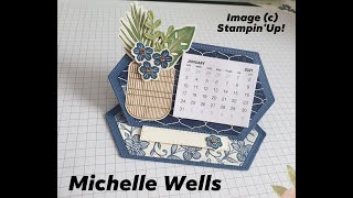 Easel Desk Calendar  Boho Indigo  Stampin Up  Stamping with Michelle W [upl. by Ainslee]