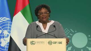 COP28  Prime Minister Mottley delivering Barbados National Statement at COP28 Dec 2 2023 [upl. by Oj]