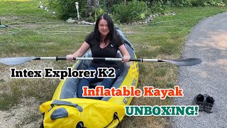 INTEX EXPLORER K2 Inflatable Kayak  UNBOXING [upl. by Erbes624]