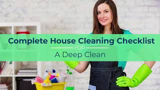 Complete House Cleaning Checklist For A Deep Clean [upl. by Eanod953]