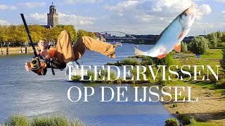 Feeder vissen op de ijssel Veel Actie 🐟 [upl. by Inalem542]