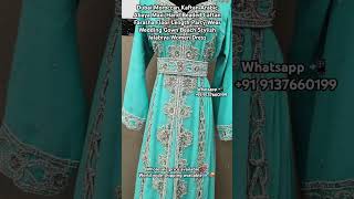 Dubai Moroccan Kaftan Arabic Abaya Maxi Hand Beaded Caftan Farasha Floor Length Party Wear [upl. by Robena]