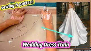 🧵 How to Make a Wedding Dress Train Pattern Making × falda circular x Sewing Tutorial [upl. by Vincent]