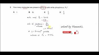 970112MJ24Q2 Cambridge International AS Level Chemistry MayJune 2024 Paper 12 Q2 [upl. by Kronick474]