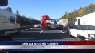 Bei Stau Rettungsgasse bilden A9 bei Nürnberg [upl. by Brynna]